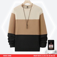 Oversized Sweater Combination 3D Beige Mocca Black M-6XL Crewneck Men's Sweater Men's Sweater
