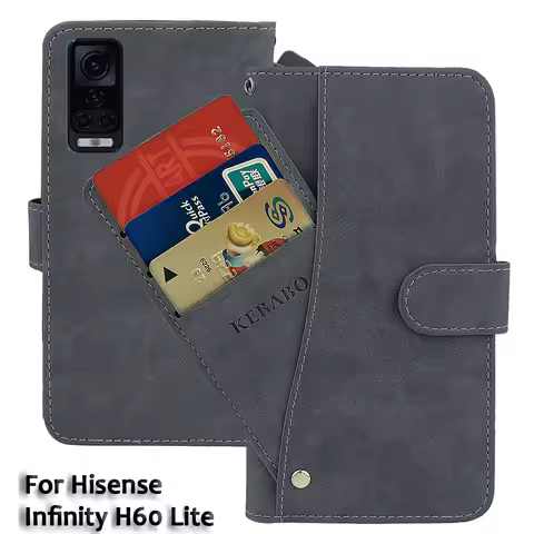 Vintage Leather Wallet Hisense Infinity H60 Lite Case 6.95" Flip Luxury Card Slots Cover Magnet Phon