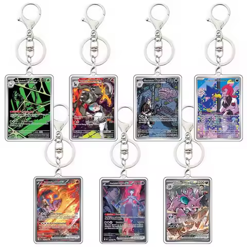 Pokemon English version Sv10 Glory of Team Rocket Sr Ar Sar Acrylic Card Keychain Moltres Diy Homema