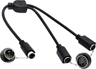 S-Video 4 Pin Mini DIN Y Splitter Connector Cable 4 Pin Mini DIN S-Video Male to 2 Female Y Splitter