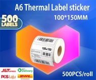 A6 waybill sticker thermal sticker 100x150 (350/500 rolls) Malaysia spot thermal self-adhesive label self-adhesive thermal paper waterproof