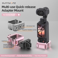 Sunnylife Quick Release Mount Adapter for DJI Osmo Pocket 3 Metal Expansion Adapters Base For DJI Os