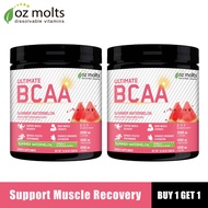 Ozmolts BCAA Powder Amino Acid Supplement for Gym Support Endurance BCAA Drink Watermelon 300g
