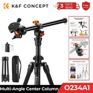 K&F Concept Camera Rotatable 76.7 inch Multi-Angle Center Column Lightweight Travel DSLR 8kg/17.6lbs