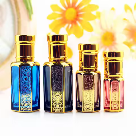 10/30/50pcs 3ml 6ml 12ml Colored Glass Perfume Bottle Roll-on Bottle Attar Oil Bottle Essential Oil