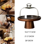 [szxflie3xh] Wooden Cake Stand Clear Dessert Stand Cake Plate Snack Dried Fruit
