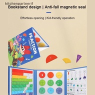 kitchenpartnerif Magnetic Fraction Learning Toy for Kids, Tri-Fold Math Puzzle Educational Disc KIT