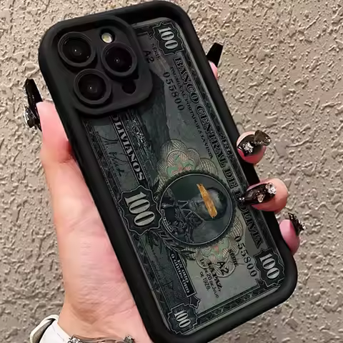Dollar Bill Illustration Graphic Phone Case For iPhone 16 15 14 Plus 13 12 11 Pro MAX Silicone Shock