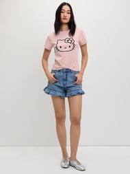Pomelo. ♥ Hello Kitty เสื้อทีเชิ้ตปักลาย / Pomelo. ♥ Hello Kitty Embroidered Tee