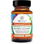 Life Infused Vitamin D3 + K2 Supercharged with Zinc and Enzymes, Help Maintain Healthy Immune System