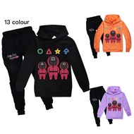 Squid Game Boys Girls Hoodie Pants Suit Hooded Sweater + Jogger 2-pcs Set Loose Casual 1359 Autumn Spring Children's Clothes Set