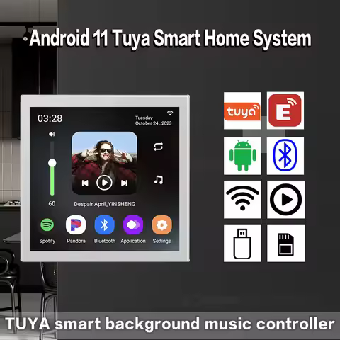 4 inch Andriod 11 Tuya Smart Home Eshare WiFi Bluetooth Touch Home Theater Cinema Digital Stereo Aud
