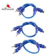 3 pcs Audio connection for 1 RCA female to 2 RCA male adapter splitter Cable