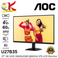 AOC 27" U27B35 4K UHD LED (3840x2160 @60Hz) LED IPS Panel LCD Monitor (4ms (GtG), Input: HDMI+DP, VE
