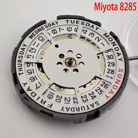 Miyota 8285 Automatic Mechanical Movement Mod Day-Date Watch Mechanism with Week at 12:00/Date at 3: