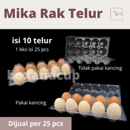 Egg Mica Egg Tray/ Egg Tray/ Plastic Egg Rack Box Contains 10 Eggs Without Buttons & With Buttons
