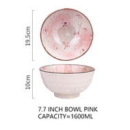 Japanese Sakura Ceramic Tableware Kitchen Large Noodle Bowl Soup Bowl Salad Bowl