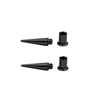 Minimalist Spike Ear 2pcs Stretching Tapers Plugs 316 Surgical Stainless Steel Ear Tunnels Plugs Exp