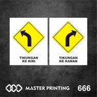 666 - Bending Sign Stickers Kiri and Right, Vinyl Stickers, Waterproof, and Customizable