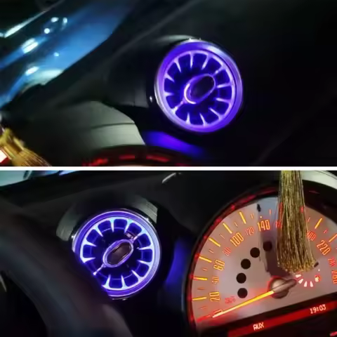 For BMW MINI COOPER R55 R56 R59 R60 LED Ambient Lamp Front Dashboard AC Air Condition Vent Outlet Tu