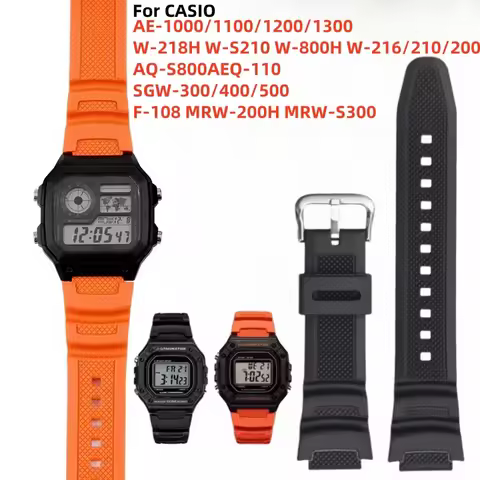 Rubber Watch Strap For CASIO AQ-S810W S800W SGW-300H 400H SGW-500H MRW-200H AE-1000W 1300 1200 W-S20