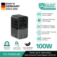 AUKEY Universal Travel Adapter 100W GaN PD Fast Charger 3 USB-C 1 USB-A AC 2500W International Plug 
