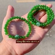 4-leaf clover charm mixed stone necklace with premium packaging