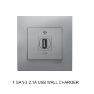 Schneider Vivace KB31USB 2.1A USB Charger - Silver SIRIM APPROVE
