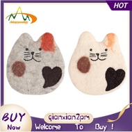 【rbkqrpesuhjy】Felted Wool Coasters for Desk and Table - Cute Kitten Cup Mat Cats Coaster Set for Hot and Cold Beverages