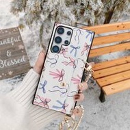 1pc Elegant Heart & Bow Print Card Holder Crossbody Wallet Phone Case Compatible With Samsung Galaxy