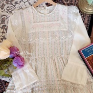 Himeka Vintage - Heidi Raya Dress (special pattern) - Emboridery - Cottagecore - Coquette Maxi Women