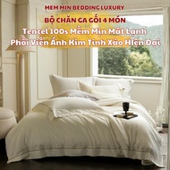 Tencel 100s bedding set, soft and cool MemMinbedding Luxury with sophisticated, noble metallic borde