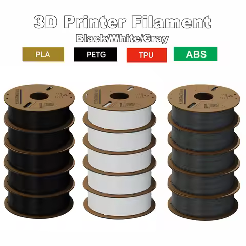 KINGROON 3D Printer Filament PLA PETG TPU ABS 5KG Bundle Black White Gray 1.75mm No bubbles Plastic 