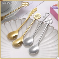 3/1pcs Stainless Steel Coffee Spoon Flower/Four Leaf Clover/Heart-shaped Spoon Teaspoon Dessert Snac