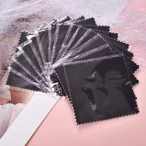 50pcs/Lot 8x8cm Silver Jewelry Clean Polishing Cloth Individually Packaged Soft Clean Wipe Wiping Cl