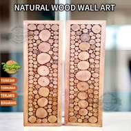 HIASAN DINDING KAYU Wood WALL ART 30x100cm WALL Decoration WOOD WALLPAPER Not WALL STICKER - 60cm, 20cm