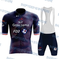 2026 STYLE 2023 Groupama FDJ Cycling Jersey Set Bike Jersey Breathable Bicycle Clothing