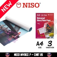 Niso Glossy A4 Photo Paper Waterproof/Kertas Gambar A4 180GSM/210GSM/230GSM - (20's/Pkt)
