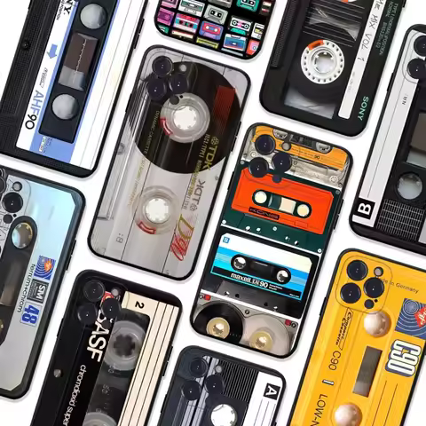M-Magnetic Radio Tape Cassette Phone Case For iPhone 6 7 8 Plus 11 12 13 14 Pro SE 2020 MAX Mini X X