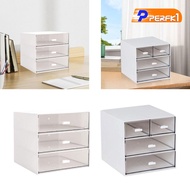 [Perfk1] Desk Organizer with Drawers Storage Case, 3 Tier Makeup Organizer, Desktop Storage Box for Office Stationeries Accessories