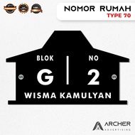 CUSTOM ACRYLIC HOUSE NUMBER BOARD TYPE 70