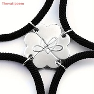 [Thevatipoem] Four-leaf Clover Magnetic Best Friendship Bracelets For 4pcs Women Men Magnet Heart Be