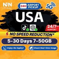 USA SIM Card Ultra 5-30Days 7-40GB 4G Data | Instant Airport Pickup | High Speed Travel Data USA SIM