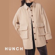 免運費 🐈 快來帶走我的二手衣 🇯🇵 🐈 日本正品 Hunch 羊毛保暖CPO外套 米杏色 保暖 版型可愛 二手日牌 古著