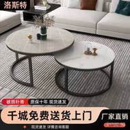 Small round Household Dining Table Small Apartment Light Luxury Coffee Table Marble Iron Coffee Tabl