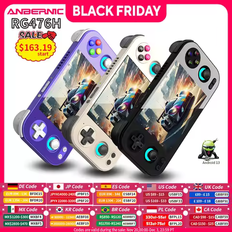 Anbernic RG 476H Video Handheld Game Console 4.7inch Borderless full Screen Android 5000mAh Hall Tri