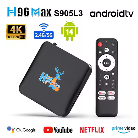 H96 MAX TV Box New Deer Amlogic S905L3 Android 14.0 4K HD Output 100M/Lan Dual WiFi BT4.0+ Google Vo