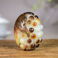 Mặt Dây Chuyền Ngọc Bích Tự Nhiên Tân Cương Hetian Với Chất Liệu Hạt Da