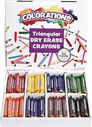 Colorations® Large Triangular Dry Erase Non-Roll Crayon Classpack, 8 Colors, 12 of each, Set of 96, 