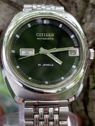 Đồng hồ nam Citizen automatic 21 jewels 2 lịch dây kim loại của Nhật